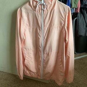 Peach Hooded Windbreaker Jacket
